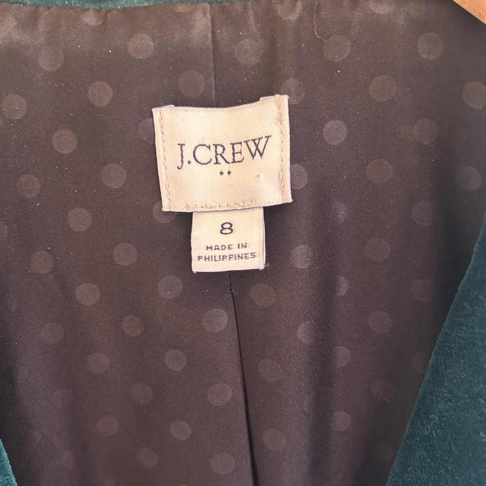 J. Crew Women’s Velvet One-Button Blazer Old Forest Green Style BU281 Size 8 EUC - Picture 6 of 16